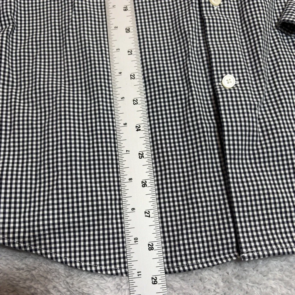 Banana Republic Button Down Shirt Men's S Black Gingham Athletic Wrinkle Resist